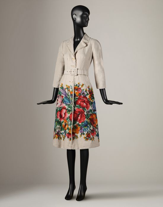 FLOWER PRINT LINEN COAT  (WOMANS)